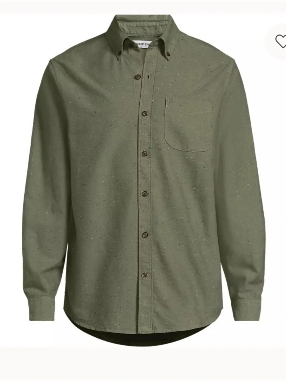 Lands' End Men's Long Sleeve Flagship Flannel Shirt - Olive